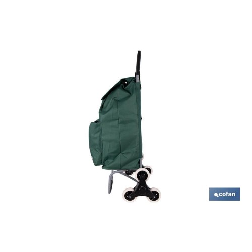 CARRO DE LA COMPRA VERDE PLEGABLE DE HIERRO CON 6 RUEDAS SUBE ESCALERAS 42 L