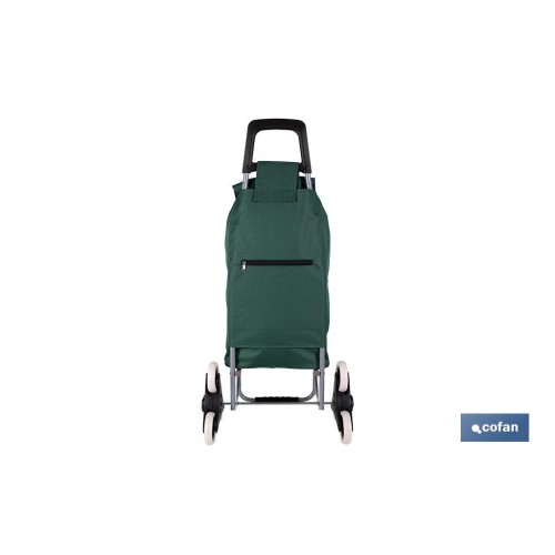 CARRO DE LA COMPRA VERDE PLEGABLE DE HIERRO CON 6 RUEDAS SUBE ESCALERAS 42 L