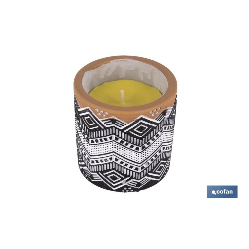 VELA AROMÁTICA DE CITRONELA MACETA DECORADA  170 G