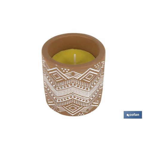 VELA AROMÁTICA DE CITRONELA MACETA DECORADA  170 G