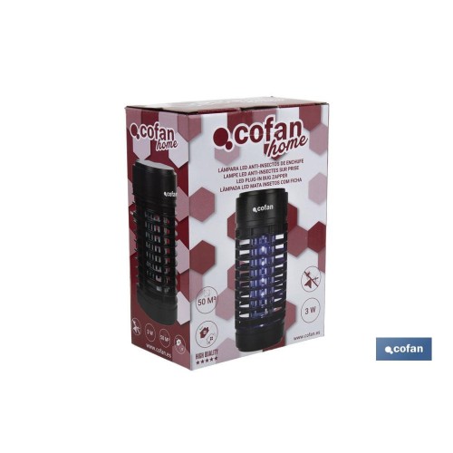 LAMPARA LED ANTIINSECTOS DE ENCHUFE 3 W 50 M2