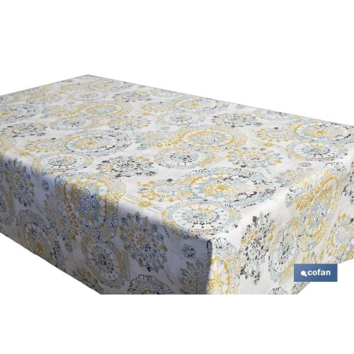 ROLLO DE MANTEL ANTIMANCHAS MOSAICO CALIDO 1,40 X 20 M