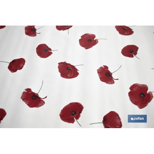 ROLLO DE HULE DISEÑO AMAPOLAS 1,40 X 20 M
