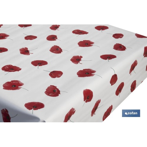 ROLLO DE HULE DISEÑO AMAPOLAS 1,40 X 20 M