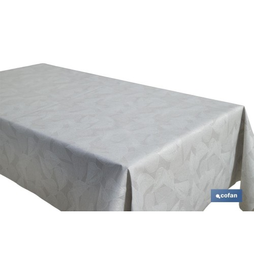 ROLLO DE MANTEL ANTIMANCHAS RESINADO FICUS 60 % ALGODÓN, 40 % POLIÉSTER 1,40 X 20 M