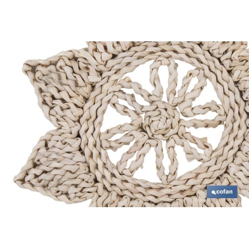 BAJOPLATO EN FORMA ESTRELLA  FIBRA NATURAL MEDIDA 30 CM