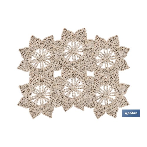 BAJOPLATO EN FORMA ESTRELLA  FIBRA NATURAL MEDIDA 30 CM