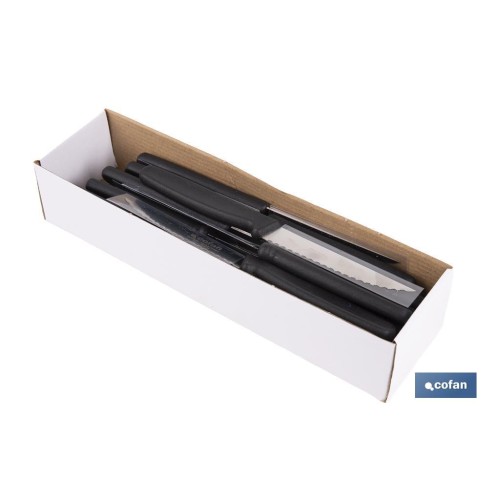 PACK DE 25  CUCHILLOS DE COCINA MICRODENTADO 10,5 cm