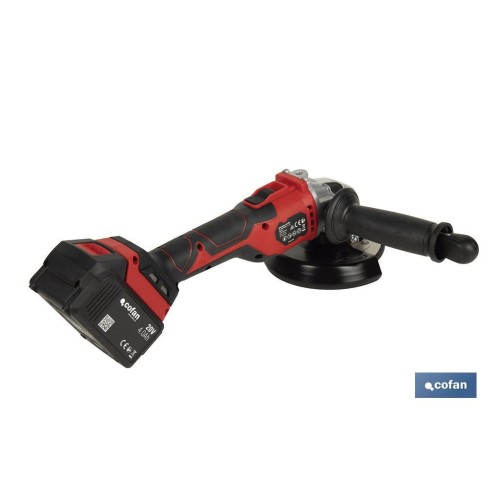 AMOLADORA A BATERÍA Li-ion 20 V 10.000 RPM - 115/125 MM