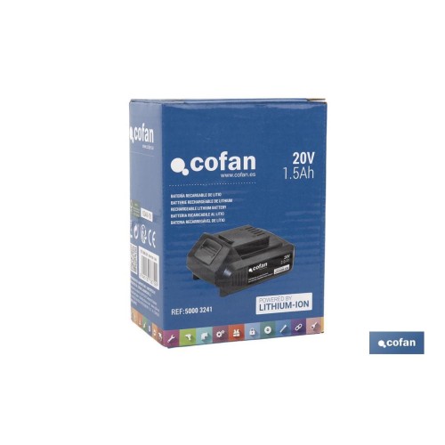 BATERÍA RECARGABLE Li-ion 20 V 1.5Ah