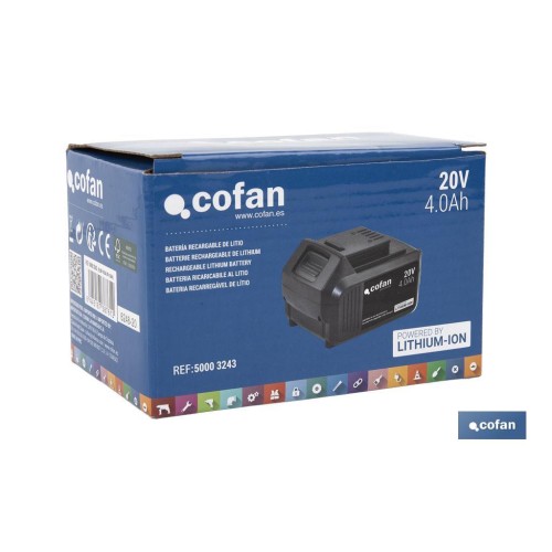 BATERÍA RECARGABLE Li-ion 20 V 4.0Ah