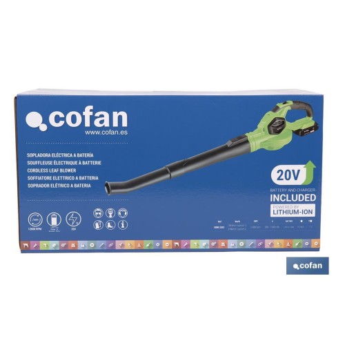 SOPLADORA ELÉCTRICA A BATERÍA Li-ion 20 V 12.000 RPM