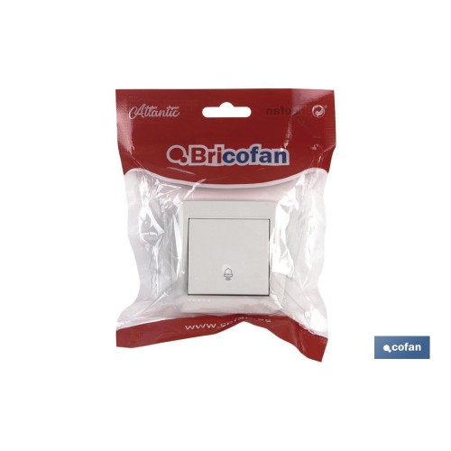 PULSADOR CAMPANA SUPERFICIE MODELO ATLANTIS 10A BLANCO