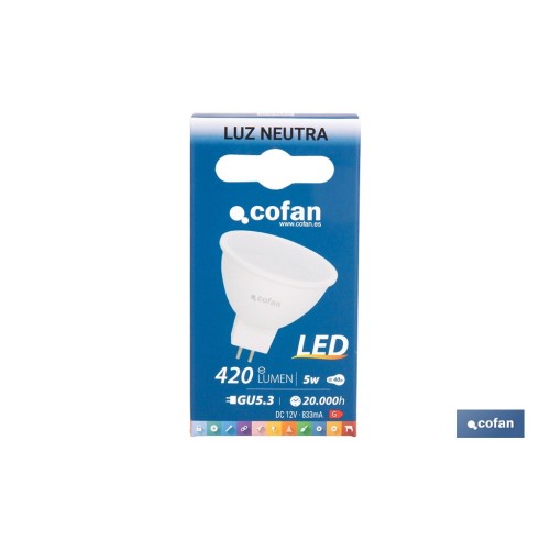 LÁMPARA LED COB 5 W GU-5.3 400 LM 4000 K