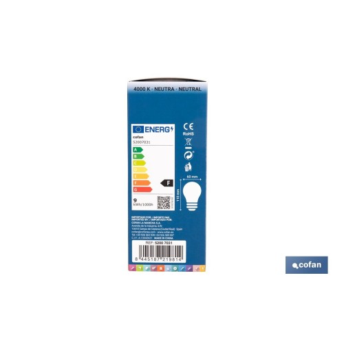BOMBILLA CLASIC SENSOR E27 8.5W 810LM 4000K
