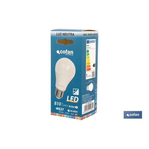 BOMBILLA CLASIC SENSOR LUZ E27 9.5W 806LM 4000K