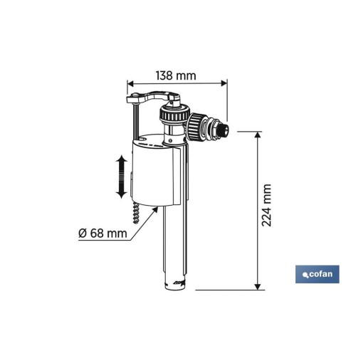GRIFO DE ALIMENTACIÓN WC LATERAL MODELO KIEV