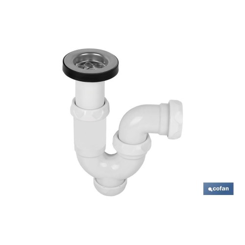 SIFÓN CURVO CON SALIDA Ø32-40 Y VÁLVULA LAVABO BIDÉ 1 1/2 x 70