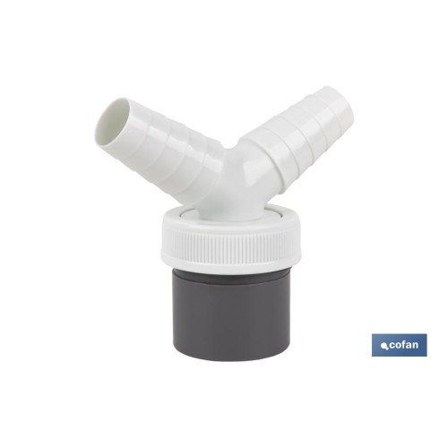 CONEXIÓN PVC Ø40 MM CON TOMA AUXILIAR PARA ELECTRODOMÉSTICOS