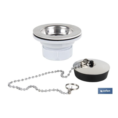 VÁLVULA LAVABO-BIDÉ 1 1/4 x 70 TAPÓN METÁLICO