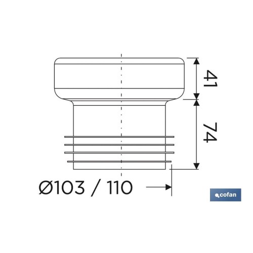 MANGUITO DE CONEXIÓN RECTO PARA INODORO Ø110 MM