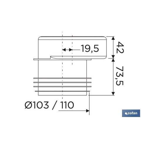 MANGUITO DE CONEXIÓN EXCÉNTRICO PARA INODORO Ø110 MM