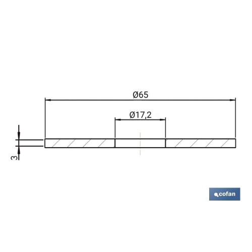 GOMA Ø17,2 x Ø65 x 3 MM CIERRE DESCARGADOR TUBO ESTRECHO