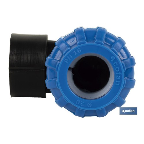 CODO 90° ROSCA HEMBRA PP PN16 20 X 1/2