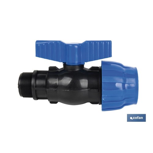 ENLACE VÁLVULA DE BOLA ROSCA MACHO PP PN16 20 X 1/2