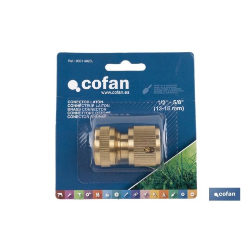 CONECTOR MANGUERA LATÓN 1/2 - 5/8 (13-15 mm)
