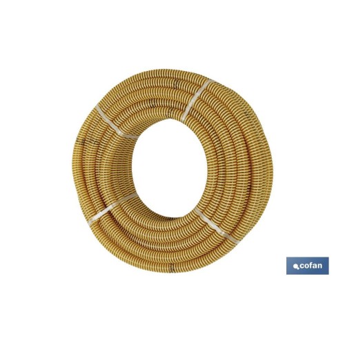 ROLLO DE TUBO DE ASPIRACION ESPIRAL AMARILLO Ø60mm 25m