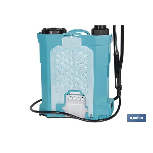 PULVERIZADOR DE ESPALDA 16 L DUAL - ELÉCTRICO/MANUAL LI-ION 12 V 8.0 AH