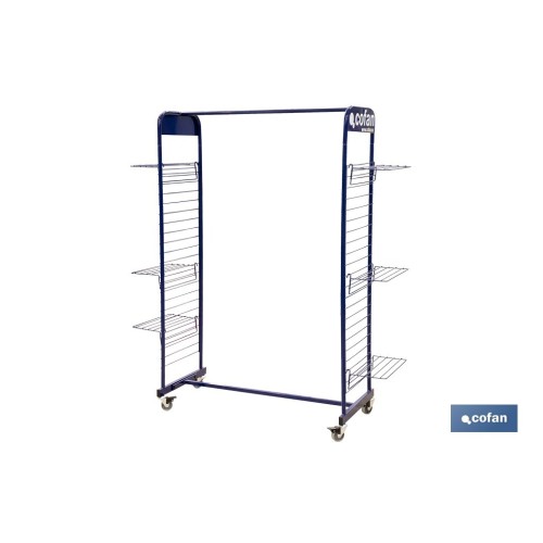 EXPOSITOR C/RUEDAS PARA ROPA Y CALZADO