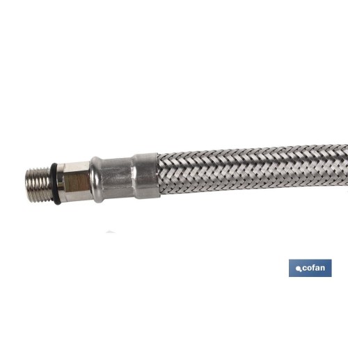 CONEXIÓN FLEXIBLE INOX M10x1 - H3/8 35 CM.