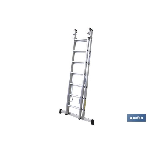 ESCALERA ALUMINIO DOBLE 7 PELDAÑOS 2,00 + 2,00 M