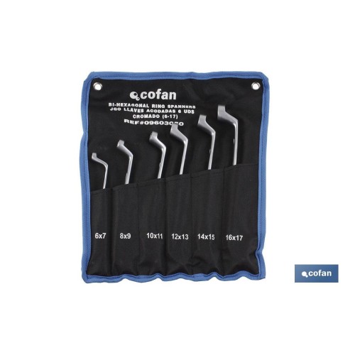 SET 6 PCS LLAVES ACODADAS DE 6-7 A 16-17