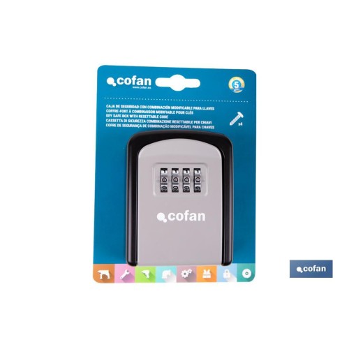 CAJA DE SEGURIDAD CON COMBINACIÓN MODIFICABLE PARA LLAVES