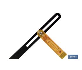 Escuadra biselada regulable | Medidas: 250 mm | Mango de madera | Hoja de acero inoxidable