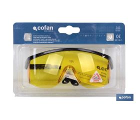 Blíster Gafas de Seguridad | Lente Color amarillo | Protección UV | EN 166:2001