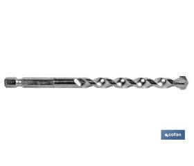 Broca profesional para muros mango hex. 1/4”