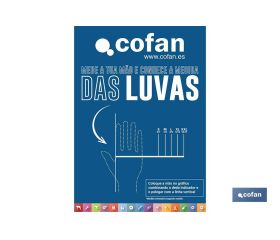 CARTEL IMANTADO 297X210 MM  MEDIDOR TALLA DE GUANTES