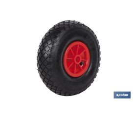Rueda para carretilla de almacén | Sin rodamiento | Fabricada con llanta de ABS neumática