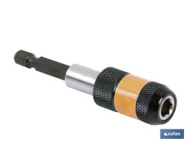 Adaptador porta puntas automático | Medidas 1/4 x 77 mm  | Cambio de puntas rápido