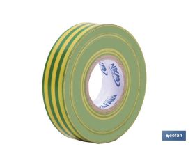 Cinta Aislante 180 Micras | Color amarillo/verde | Resistente al voltaje, al calor y a diferentes ácidos y alcalinos