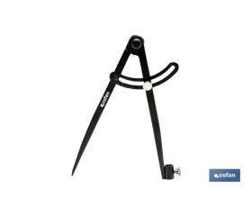 Compás de puntas | Con soporte para sostener el lapicero y fijador de medidas | Medidas: 200 mm