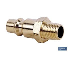 Conector de aire rosca macho 1/2 de Gran caudal | Acoplador rosca macho BSP 1/2” de gran caudal para instalaciones neumáticas