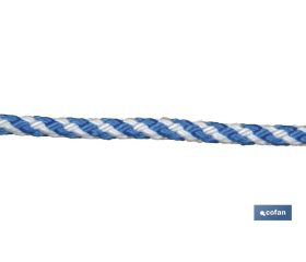 CUERDA HELICOIDAL 6MM 100 M. BCO/AZUL