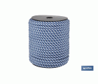 Cuerda Trenzada Helicoidal Blanco/Azul (100% polipropileno)