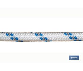 CARRETE CUERDA TRENZADA POLI 14MM 100 MTS BCO