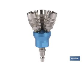 Enchufe rápido con 3 salidas en Flor | Distribuidor conector neumático  con 3 salidas para instalaciones neumáticas